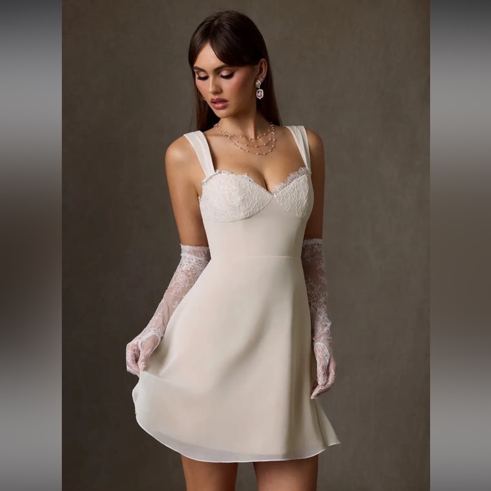 Azazie Scarlette White Diamond Dress - Picture 5 of 14